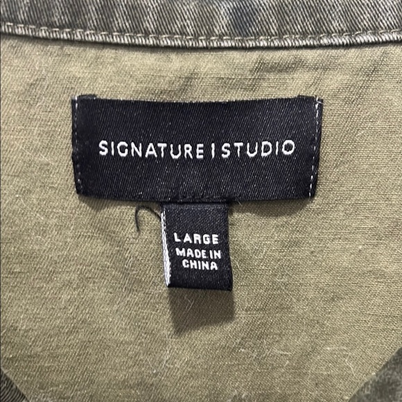 Signature Studio Green Utility Jacket Classic Design Large - Picture 9 of 9